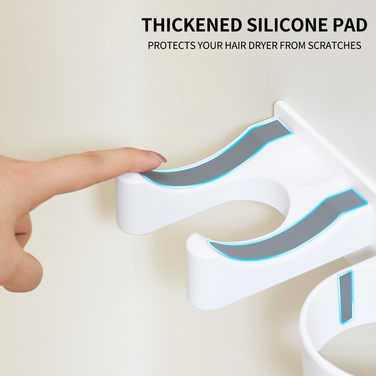 Hot Tools Organizer, Hair Tool Organizer Wall Mount Aluminum Alloy, Space-Saving Curling Iron Holder for Vanity & Bathroom with Stainless Steel Cups White