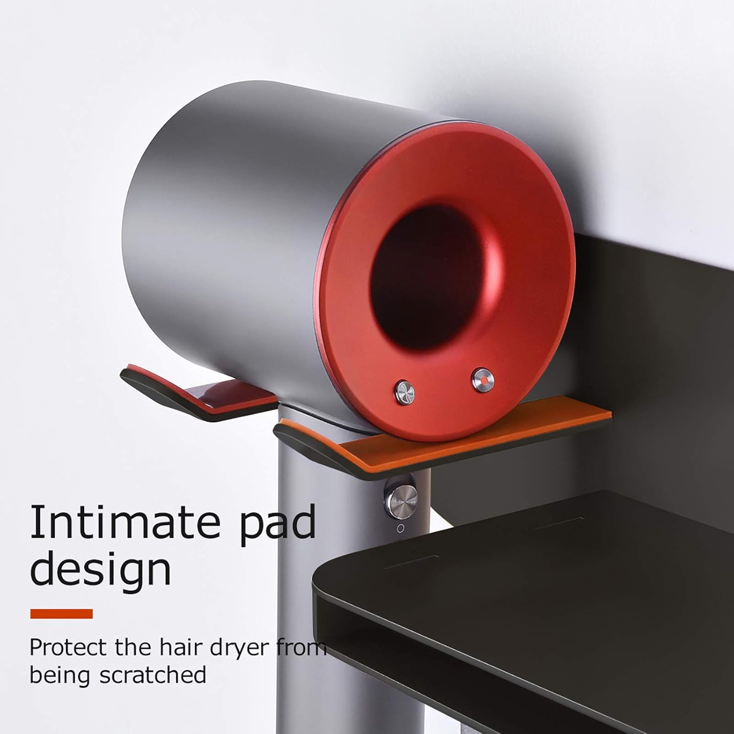 FLE Hair Dryer Holder Wall Mounted with Shelf - Hair Dryer Holder Rack Organizer Compatible for Dyson Supersonic Hair Dryer,Black