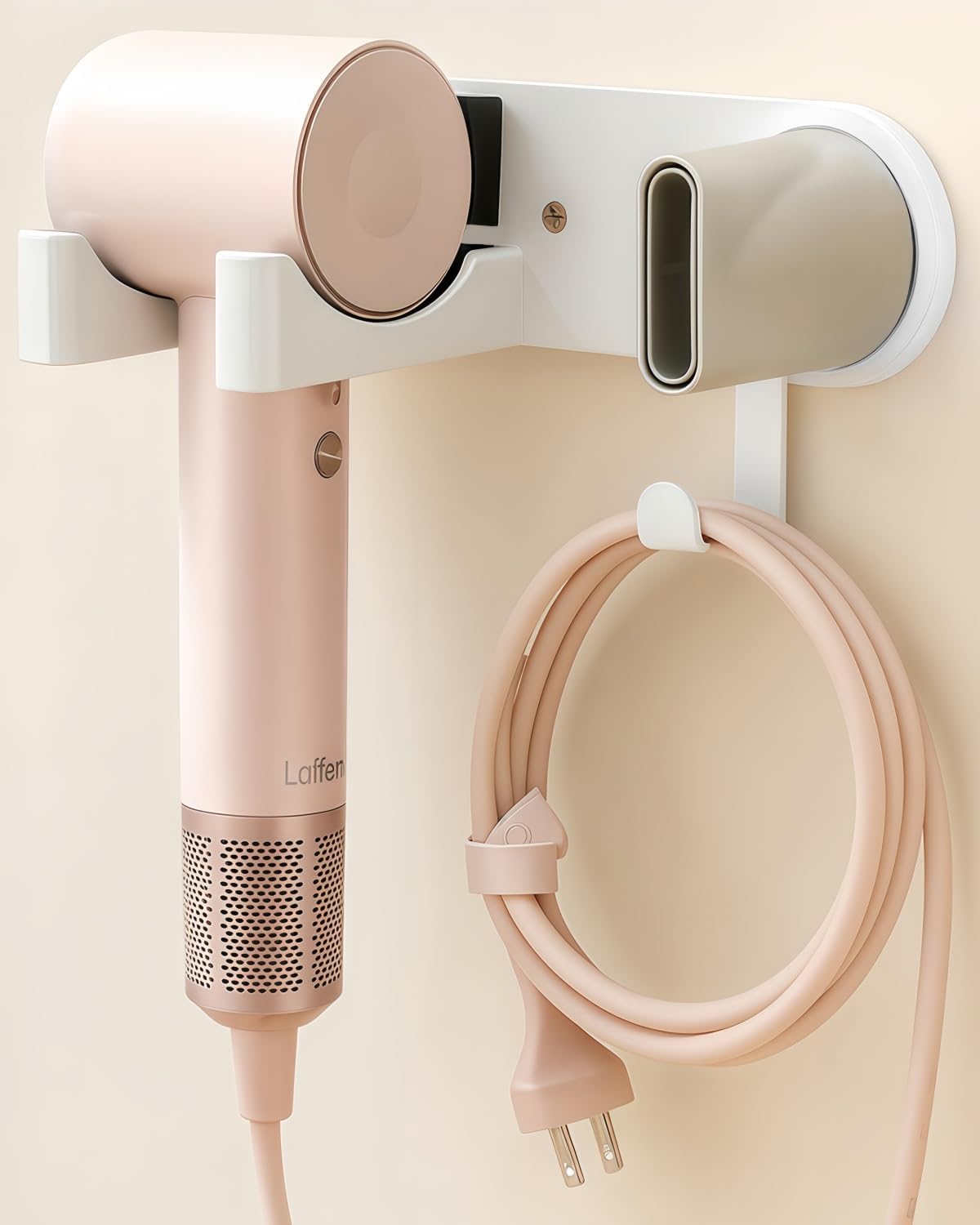 Dyson Hair Dryer Holder Wall Mount, Dyson Blow Dryer Holder for Dyson Attachments, Durable Aluminum Alloy Hair Dryer Wall Mount Hanger for Dyson Attachments Design for Bathroom Black