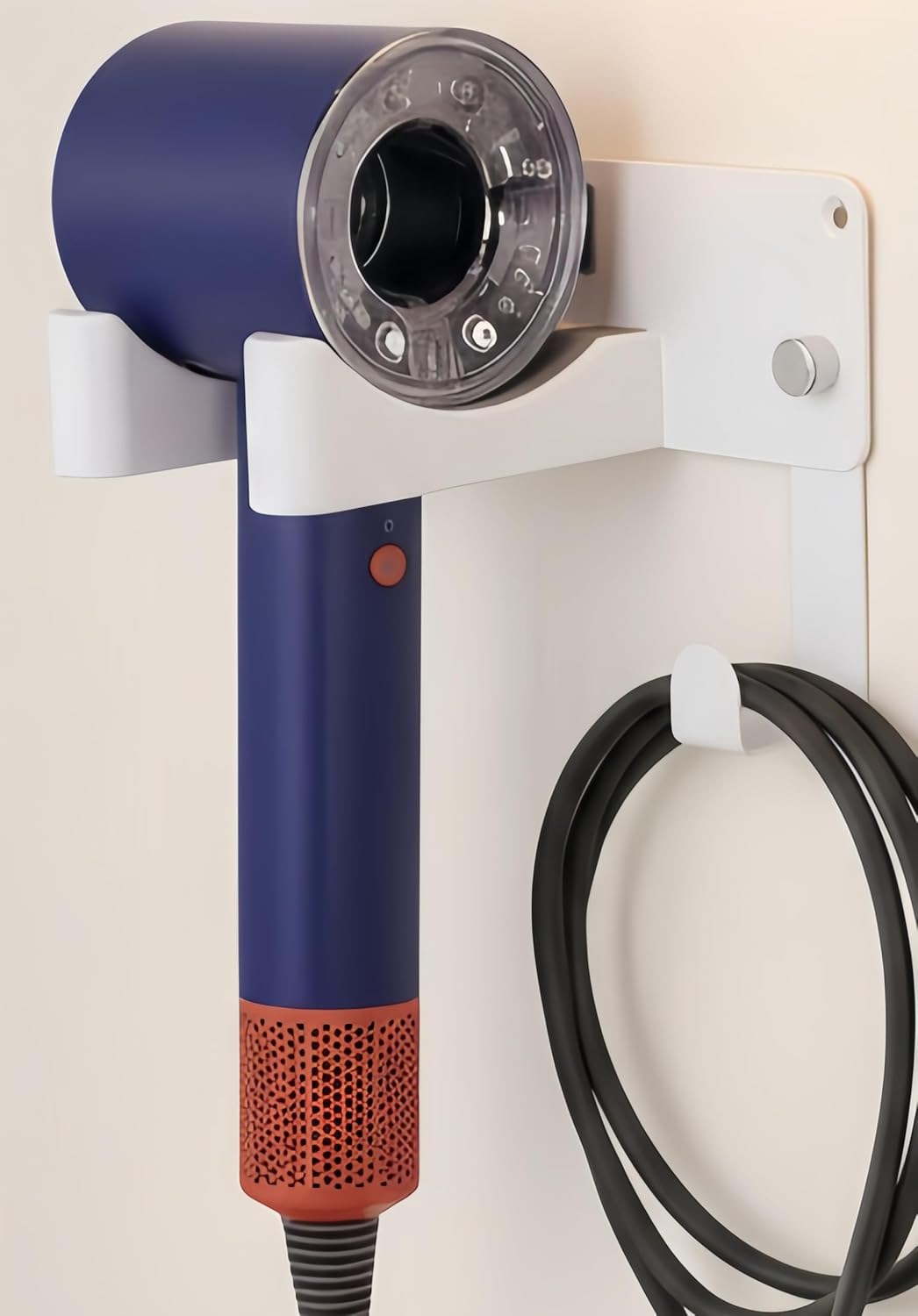 Dyson Hair Dryer Holder Wall Mount, Dyson Blow Dryer Holder for Dyson Attachments, Durable Aluminum Alloy Hair Dryer Wall Mount Hanger for Dyson Attachments Design for Bathroom Black