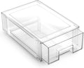 BINO | Stackable Storage Drawers, Small - 2 Pack, Clear | THE CRATE COLLECTION | Storage Bins With Drawers | Bathroom Organizers | Under Sink Organizer | Vanity Cabinet Home Organization